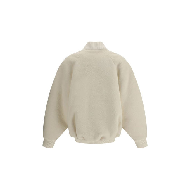 Jacquemus The Le Blouson Pilu Jacket in white alpaca Wool Jacquemus