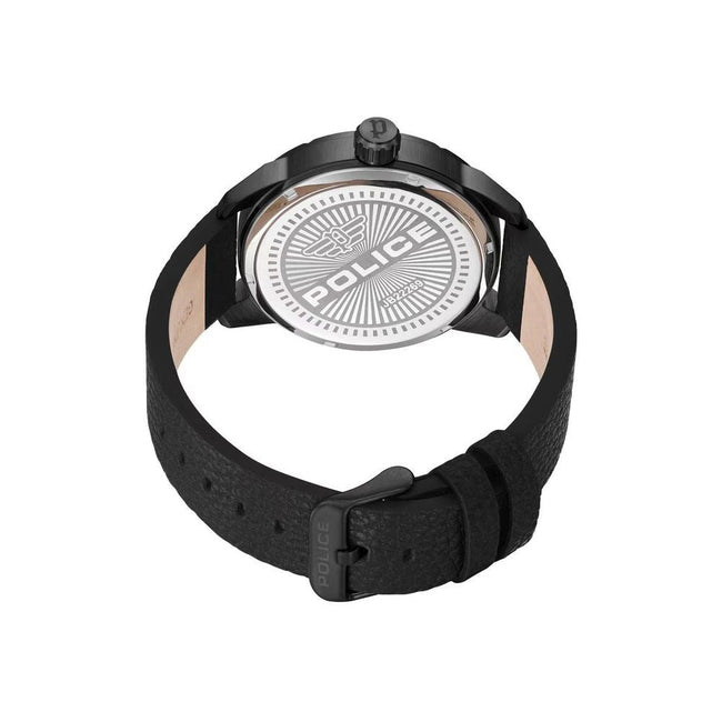 Police Black Leather Watch Police
