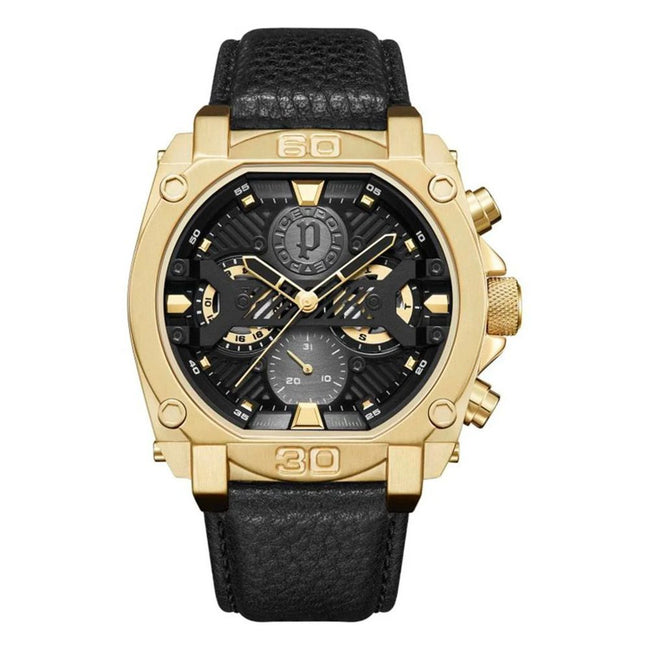 Police Black Leather Watch Police