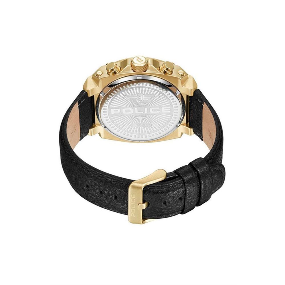 Police Black Leather Watch Police