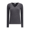 Brunello Cucinelli Long sleeve wool ribbed jersey T-shirt with shiny trim Brunello Cucinelli