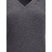 Brunello Cucinelli Long sleeve wool ribbed jersey T-shirt with shiny trim Brunello Cucinelli
