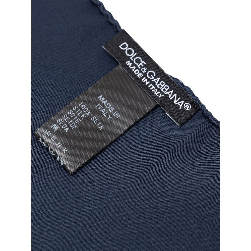 Dolce & Gabbana Blue Silk Pocket Square Dolce & Gabbana