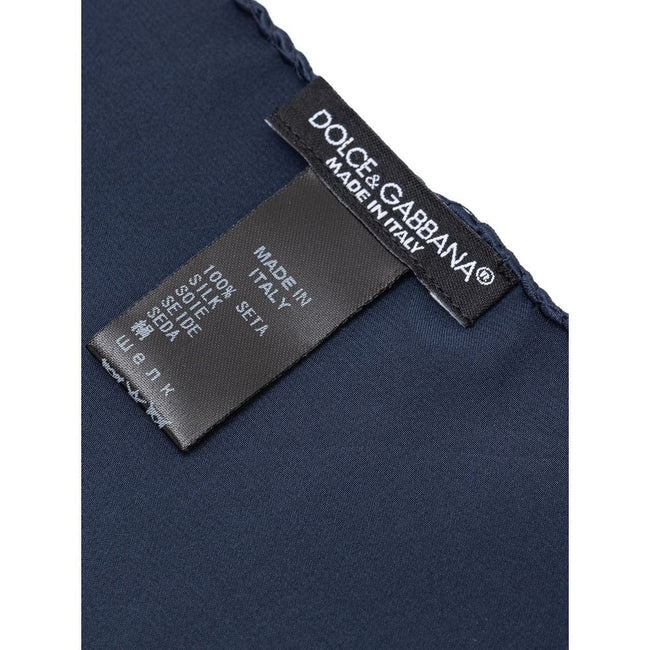 Dolce & Gabbana Blue Silk Pocket Square Dolce & Gabbana