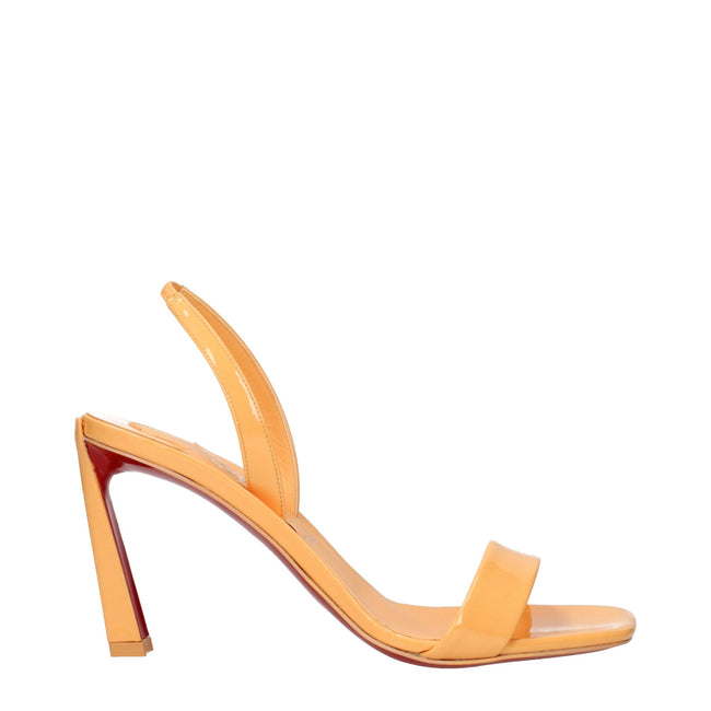 Christian Louboutin Orange Leather Stiletto Heels Sandals Christian Louboutin