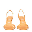 Christian Louboutin Orange Leather Stiletto Heels Sandals Christian Louboutin
