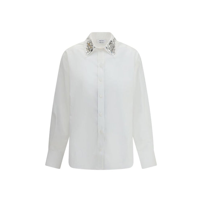 Alexander McQueen Long-sleeved Shirt with embellished collar Alexander McQueen
