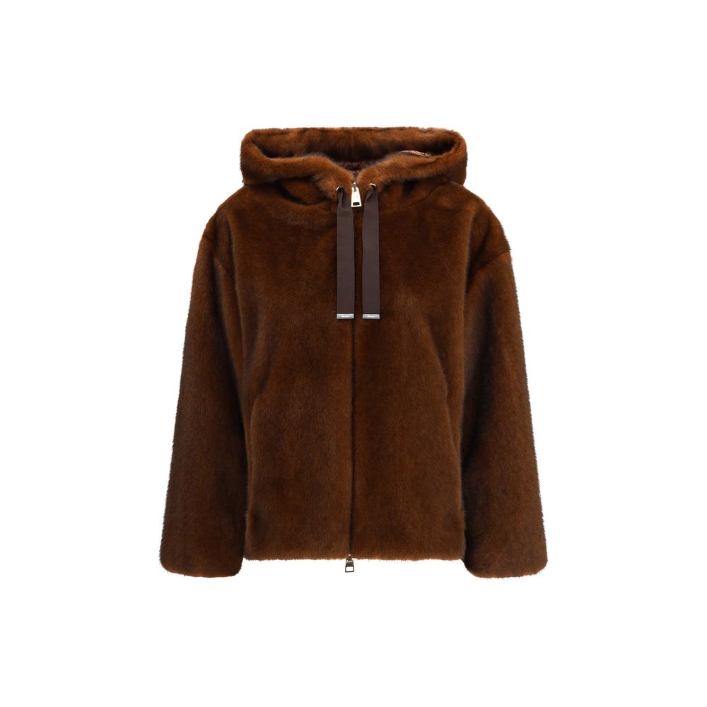 Herno Hooded Jacket in eco-fur Herno