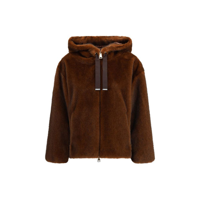 Herno Hooded Jacket in eco-fur Herno