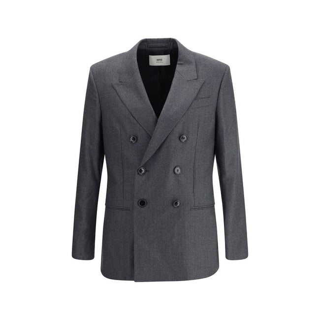 Ami Paris Double-breasted Blazer in Virgin Wool Ami Paris
