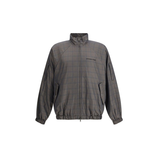 Balenciaga Zipped Jacket with Brown and Blue checked motif Balenciaga