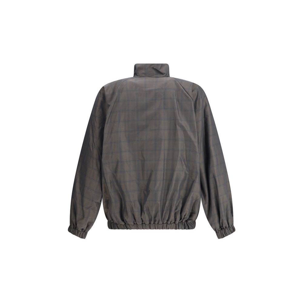 Balenciaga Zipped Jacket with Brown and Blue checked motif Balenciaga