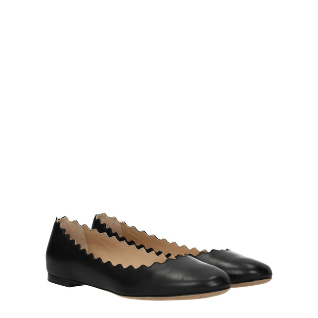 Chloé Black Leather Ballet Flats Chloé
