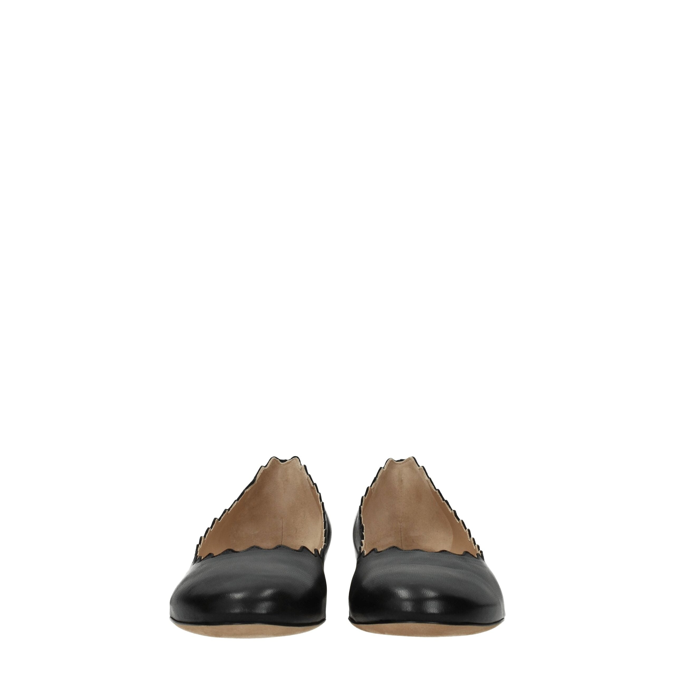 Chloé Black Leather Ballet Flats Chloé