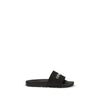 Off-White Black Slides with Bookish Logo Off-White