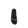 Off-White Black Slides with Bookish Logo Off-White