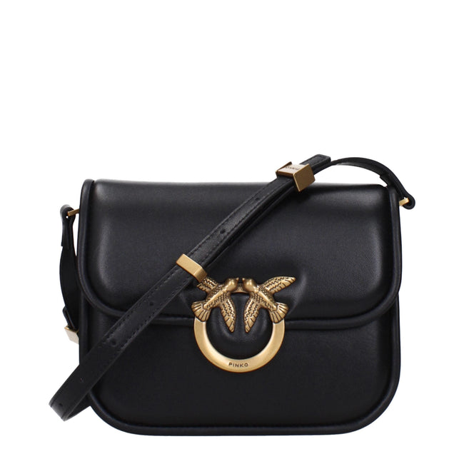 PINKO Black Leather Crossbody Bags PINKO