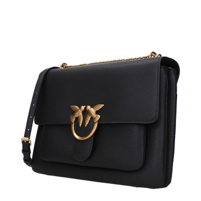 PINKO Black Leather Crossbody Bags PINKO