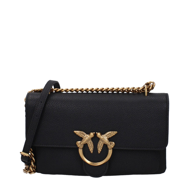PINKO Black Leather Crossbody Bags PINKO
