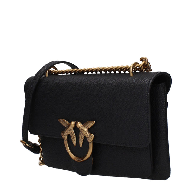 PINKO Black Leather Crossbody Bags PINKO