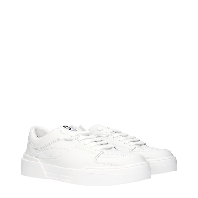Dolce & Gabbana White Leather Low Tops Dolce & Gabbana