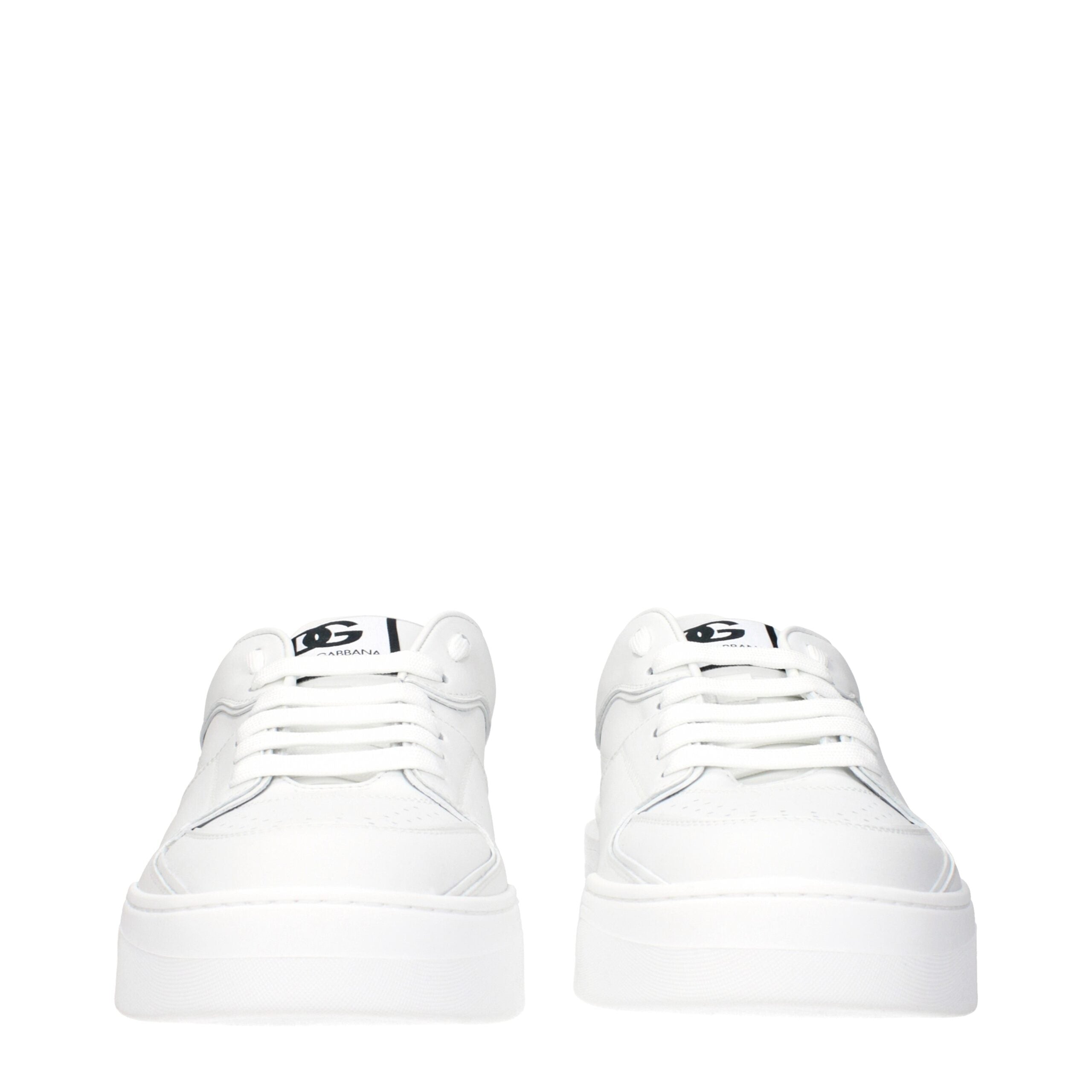 Dolce & Gabbana White Leather Low Tops Dolce & Gabbana