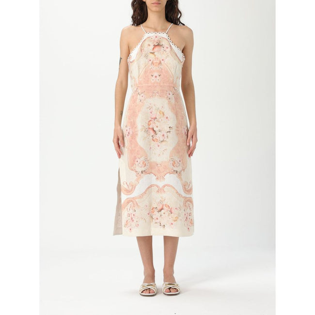 Twinset Multicolor Linen Dress Twinset