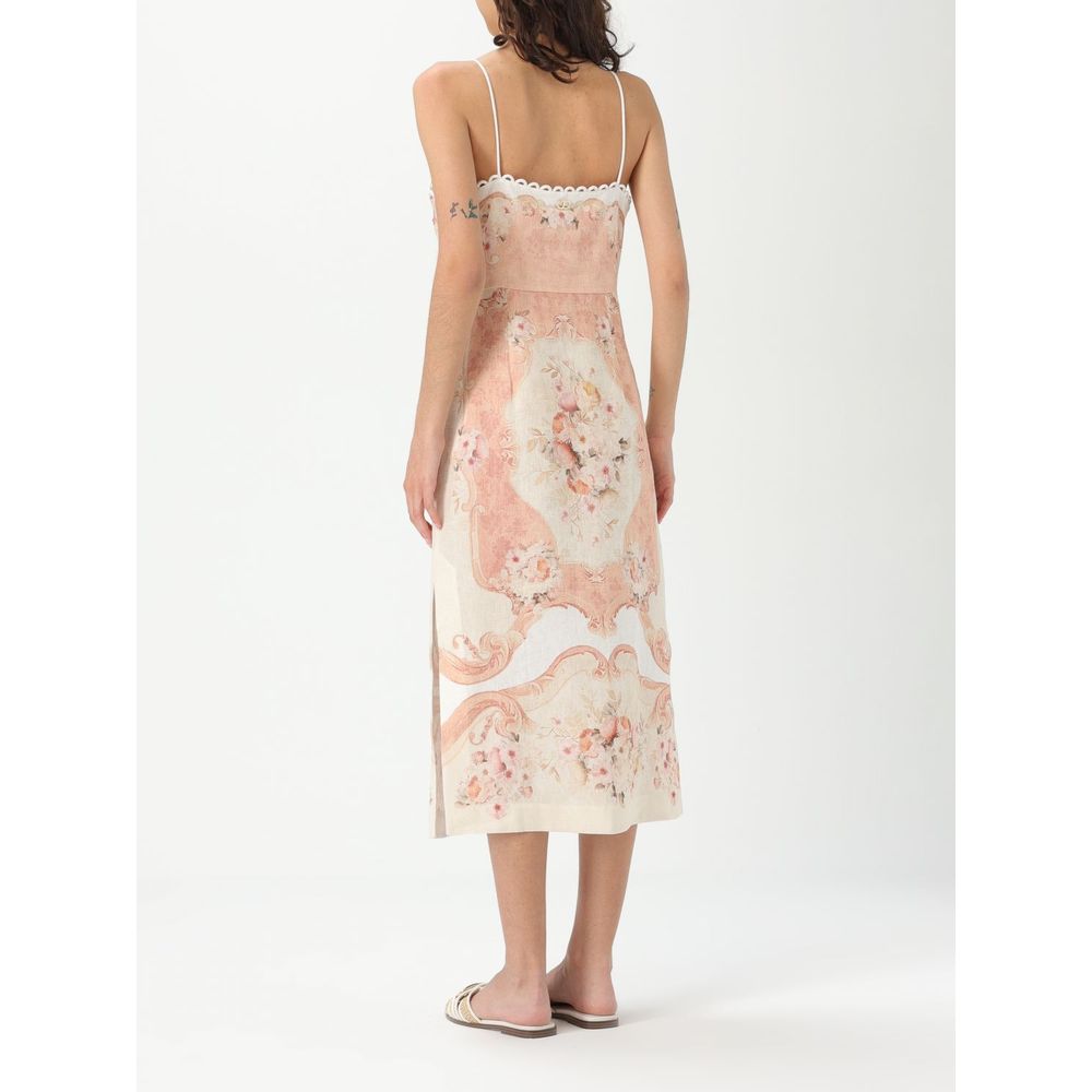 Twinset Multicolor Linen Dress Twinset