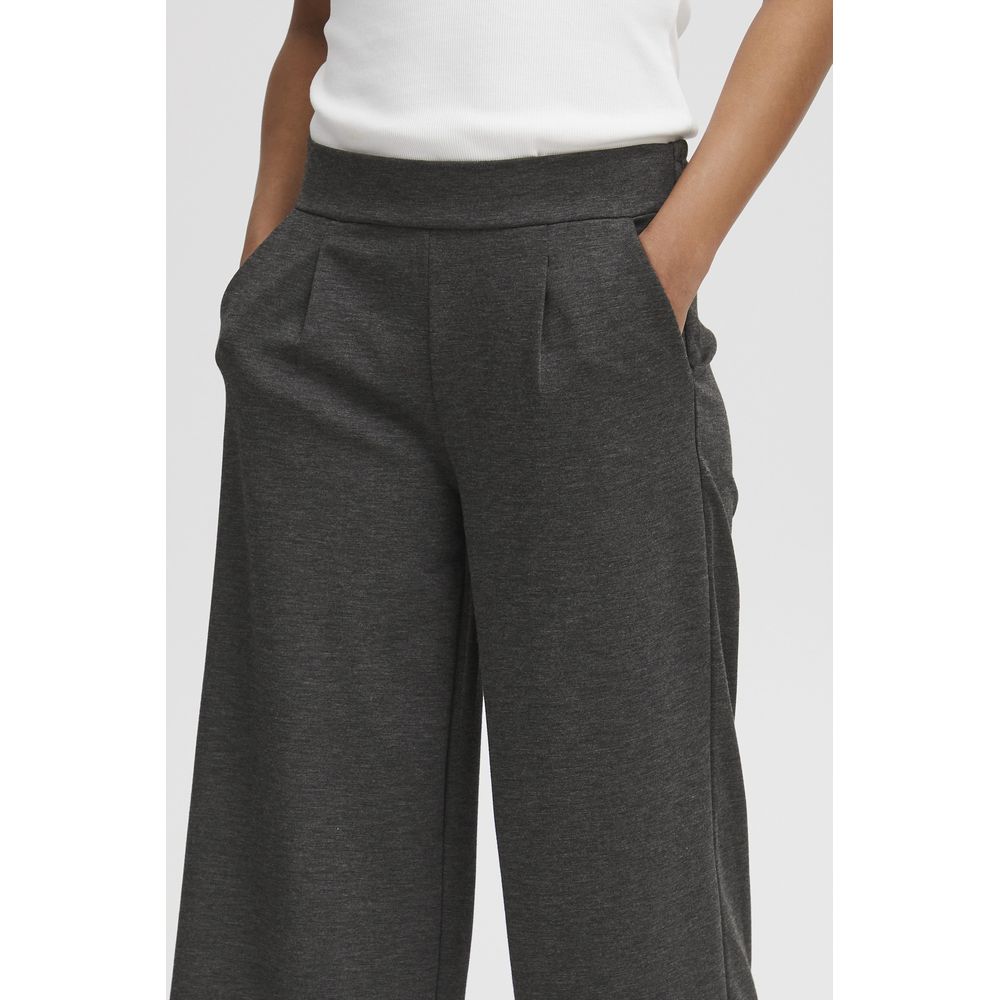 ICHI Gray Recycled Polyester Pant ICHI