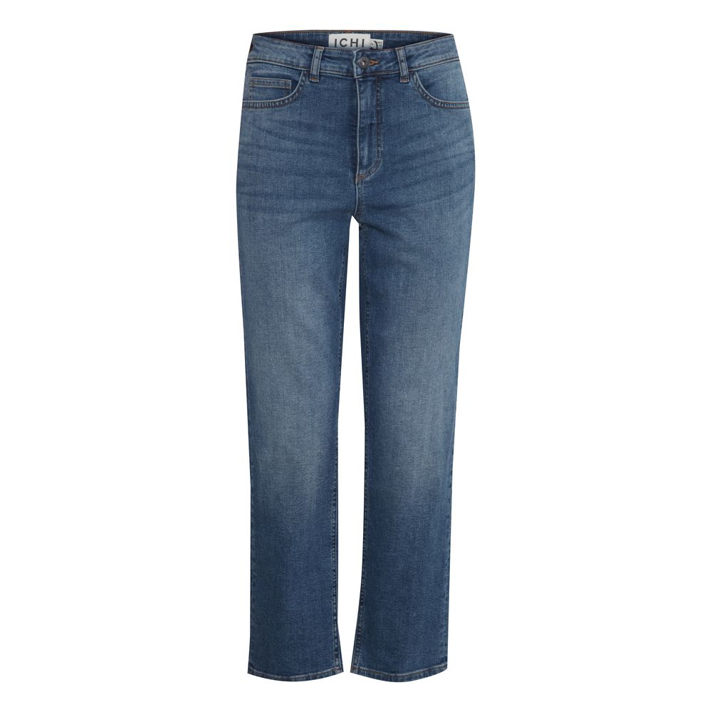 ICHI Blue Cotton Mom Jean ICHI