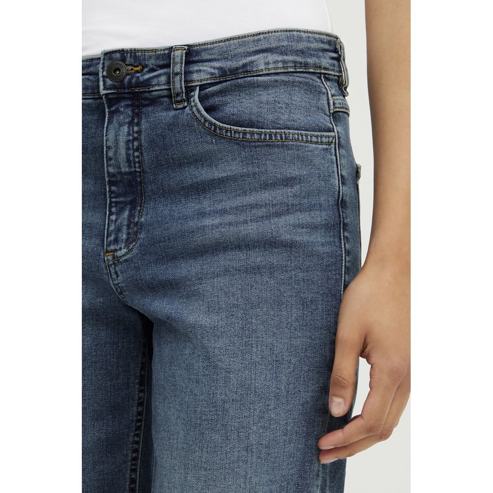 ICHI Blue Cotton Mom Jean ICHI
