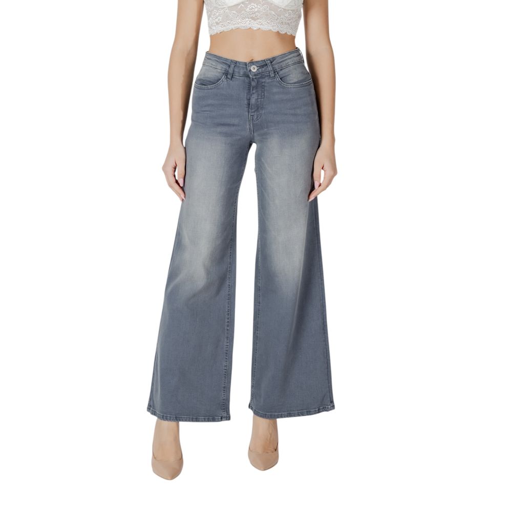 ICHI Gray Cotton Bootcut Jean ICHI