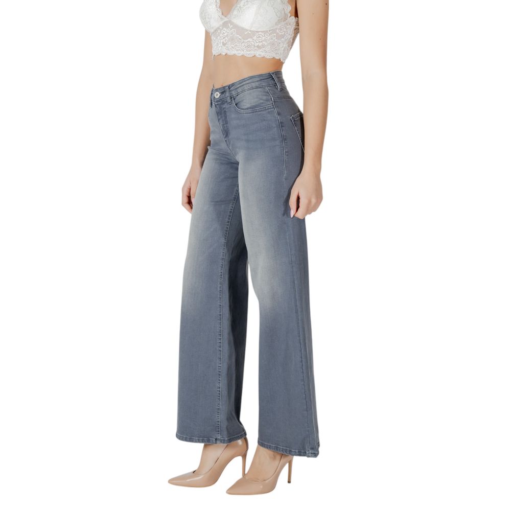 ICHI Gray Cotton Bootcut Jean ICHI