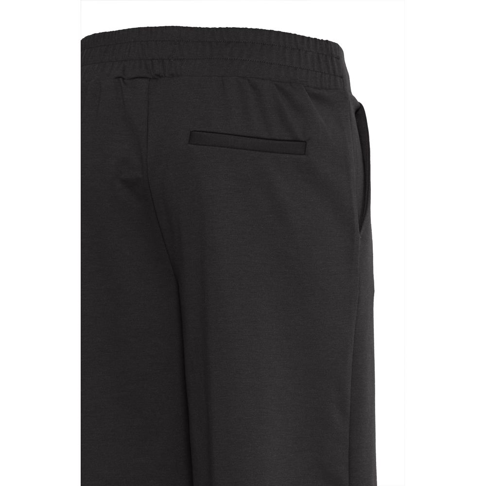 ICHI Black Recycled Polyurethane Pant ICHI