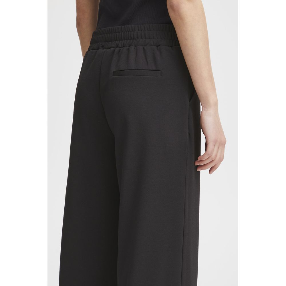 ICHI Black Recycled Polyurethane Pant ICHI