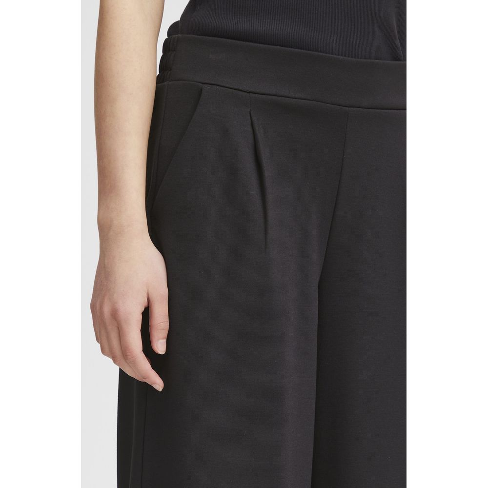 ICHI Black Recycled Polyurethane Pant ICHI