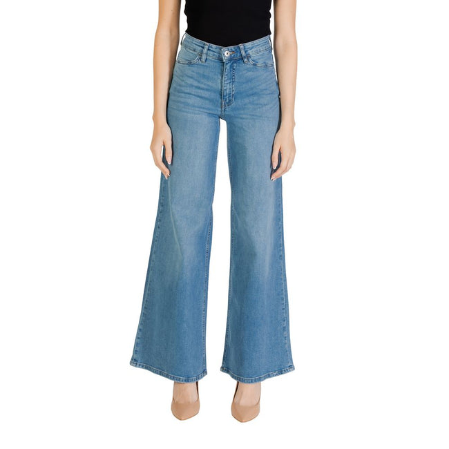 ICHI Light Blue Cotton Bootcut Jean ICHI