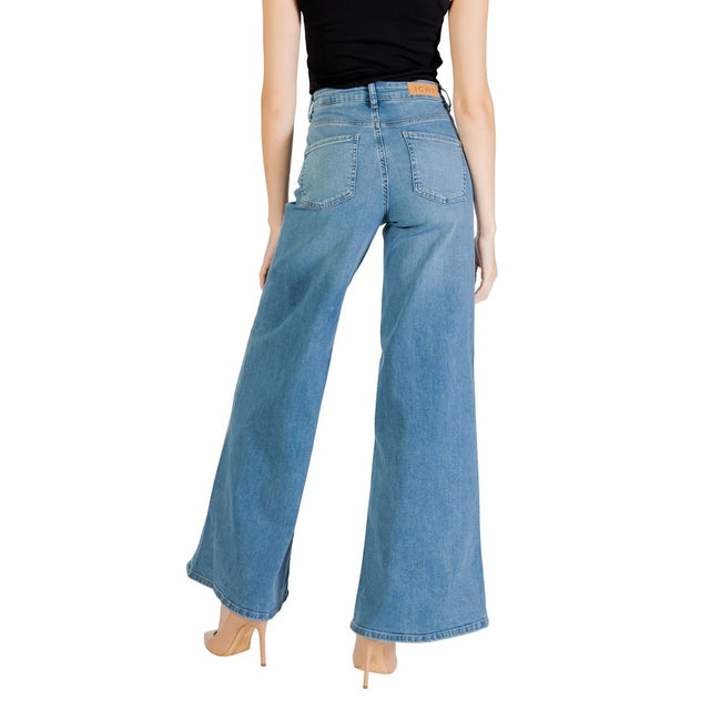 ICHI Light Blue Cotton Bootcut Jean ICHI