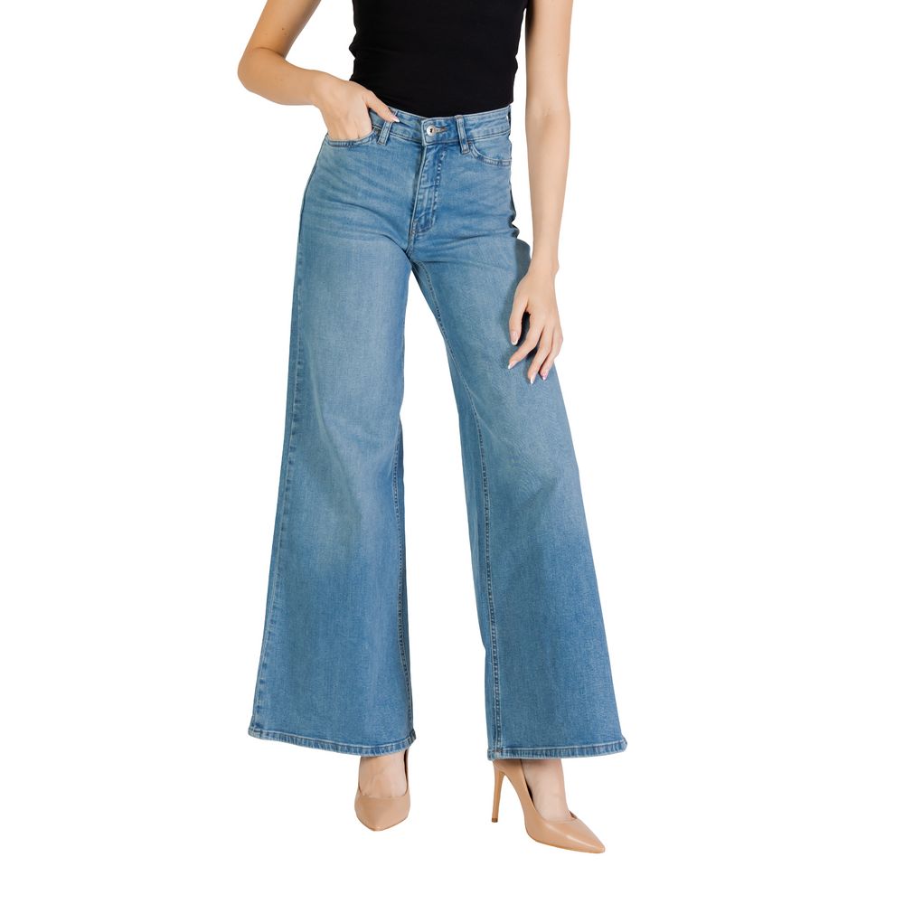 ICHI Light Blue Cotton Bootcut Jean ICHI