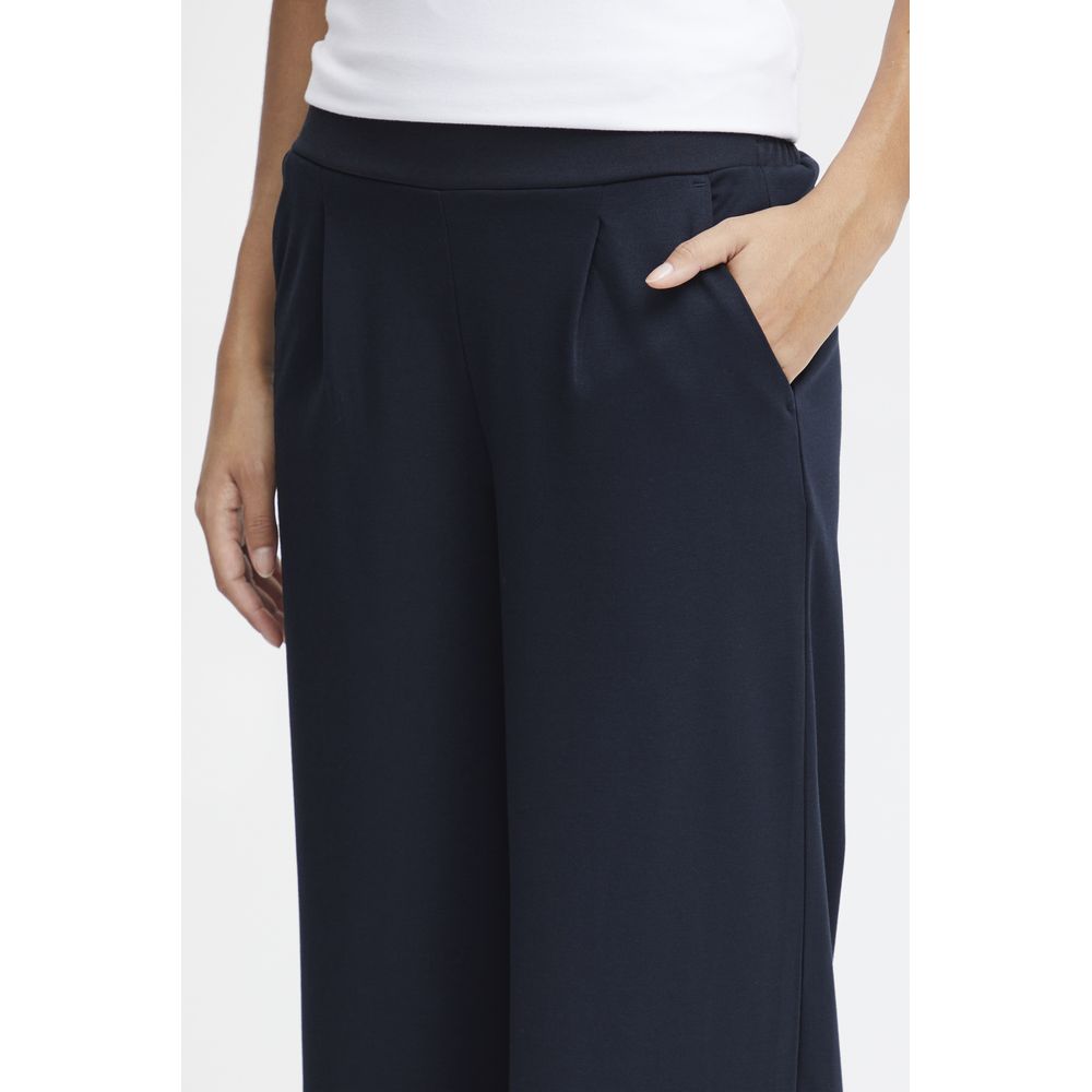ICHI Blue Recycled Polyurethane Pant ICHI