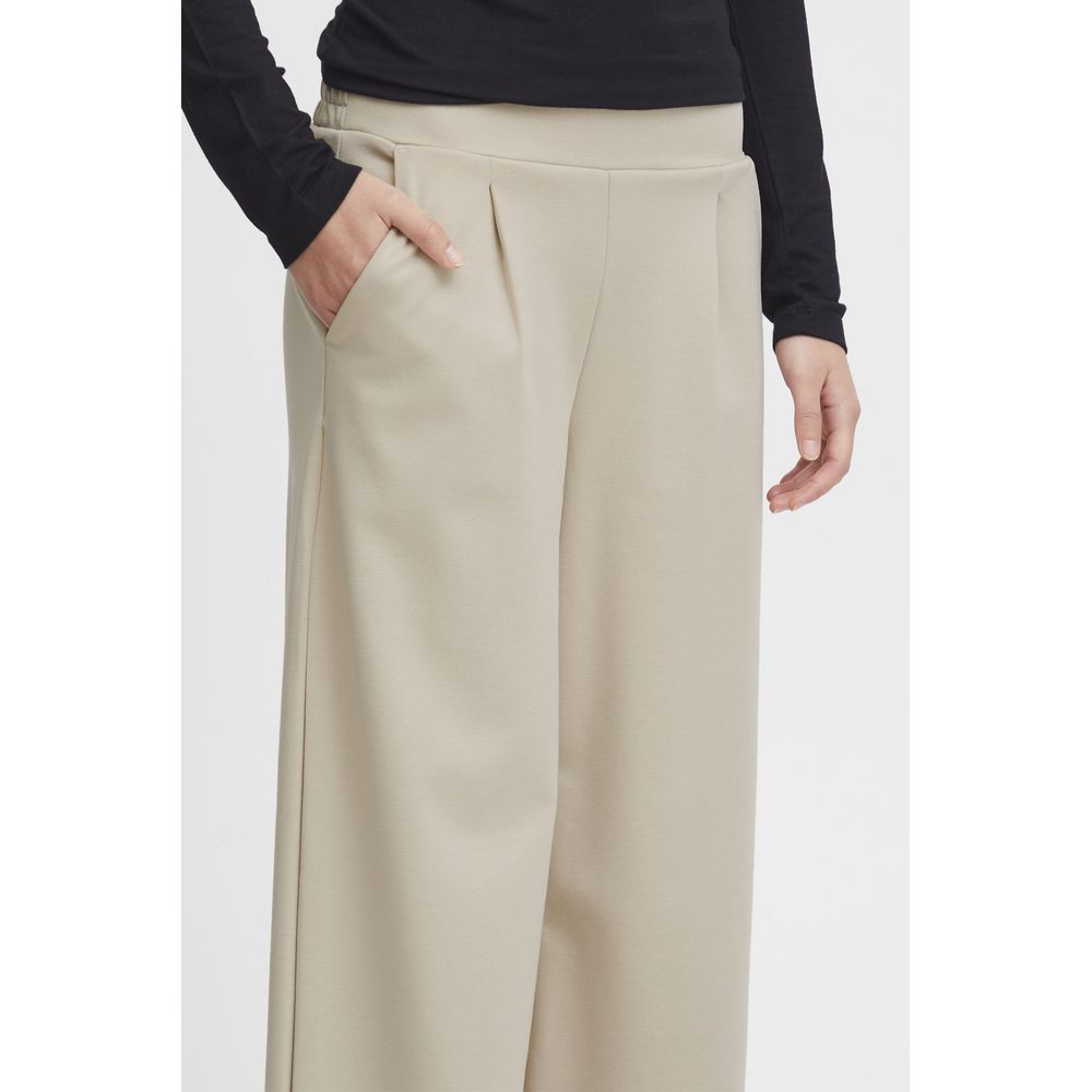 ICHI Beige Recycled Polyurethane Pant ICHI