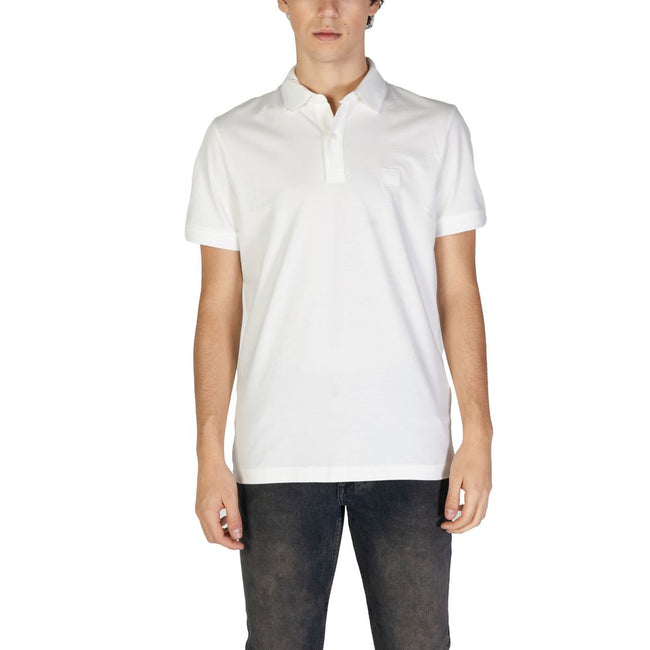Hugo Boss White Cotton Polo Shirt Hugo Boss