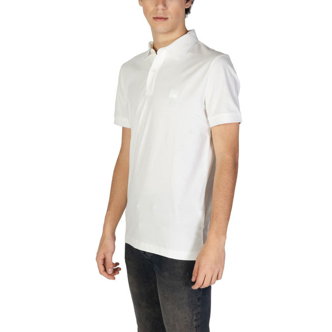 Hugo Boss White Cotton Polo Shirt Hugo Boss