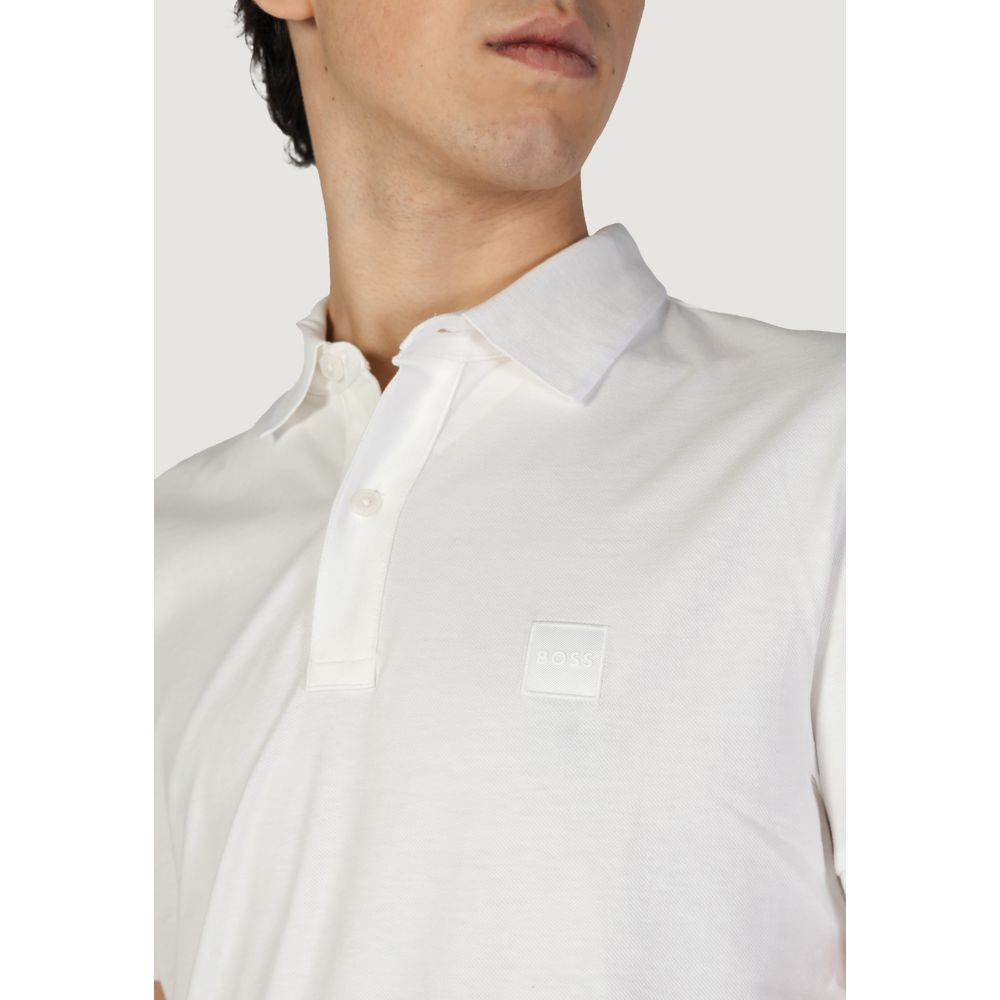 Hugo Boss White Cotton Polo Shirt Hugo Boss