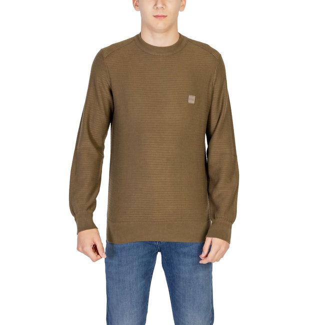 Hugo Boss Green Cotton Sweater Hugo Boss