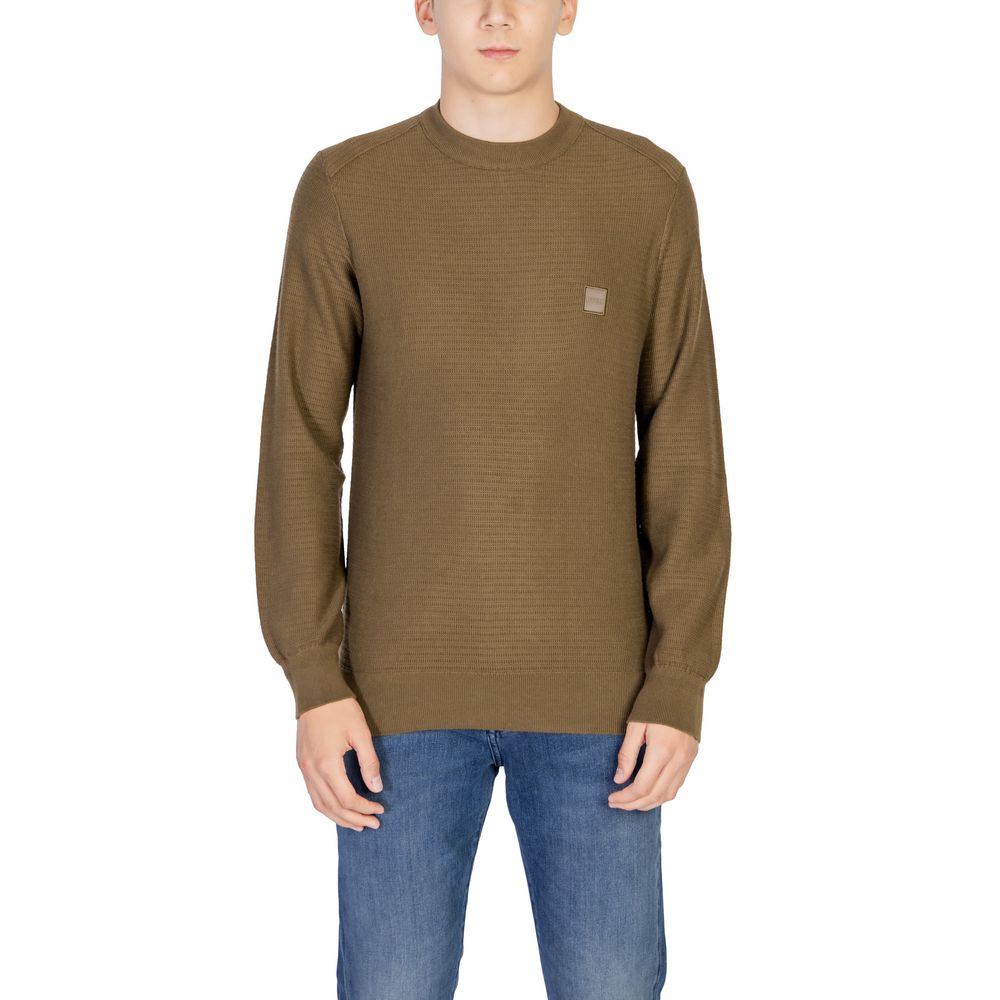 Hugo Boss Green Cotton Sweater Hugo Boss