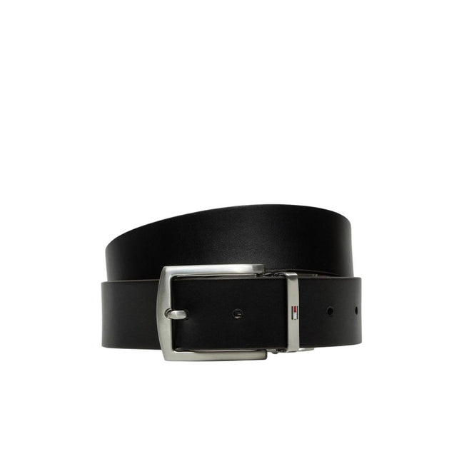 Tommy Hilfiger Black Leather Belt Tommy Hilfiger