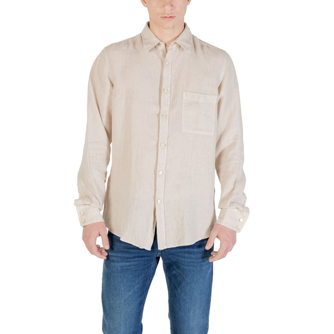 Hugo Boss Beige Linen Shirt Hugo Boss