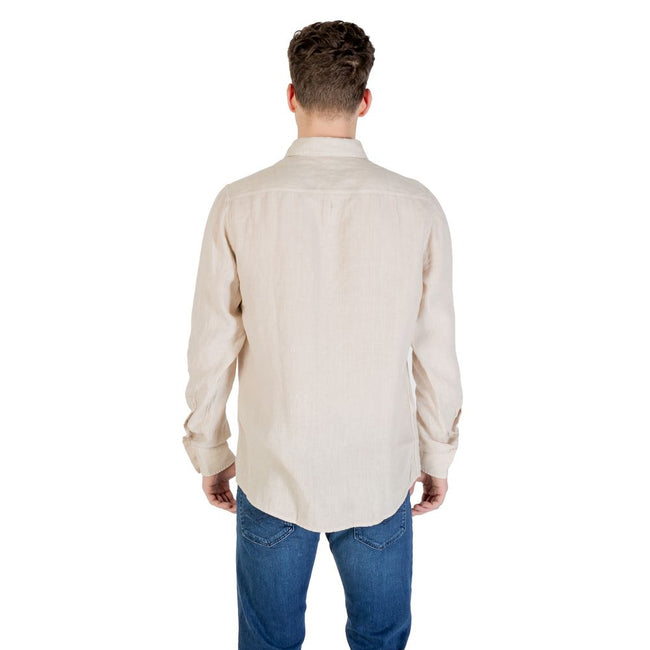 Hugo Boss Beige Linen Shirt Hugo Boss