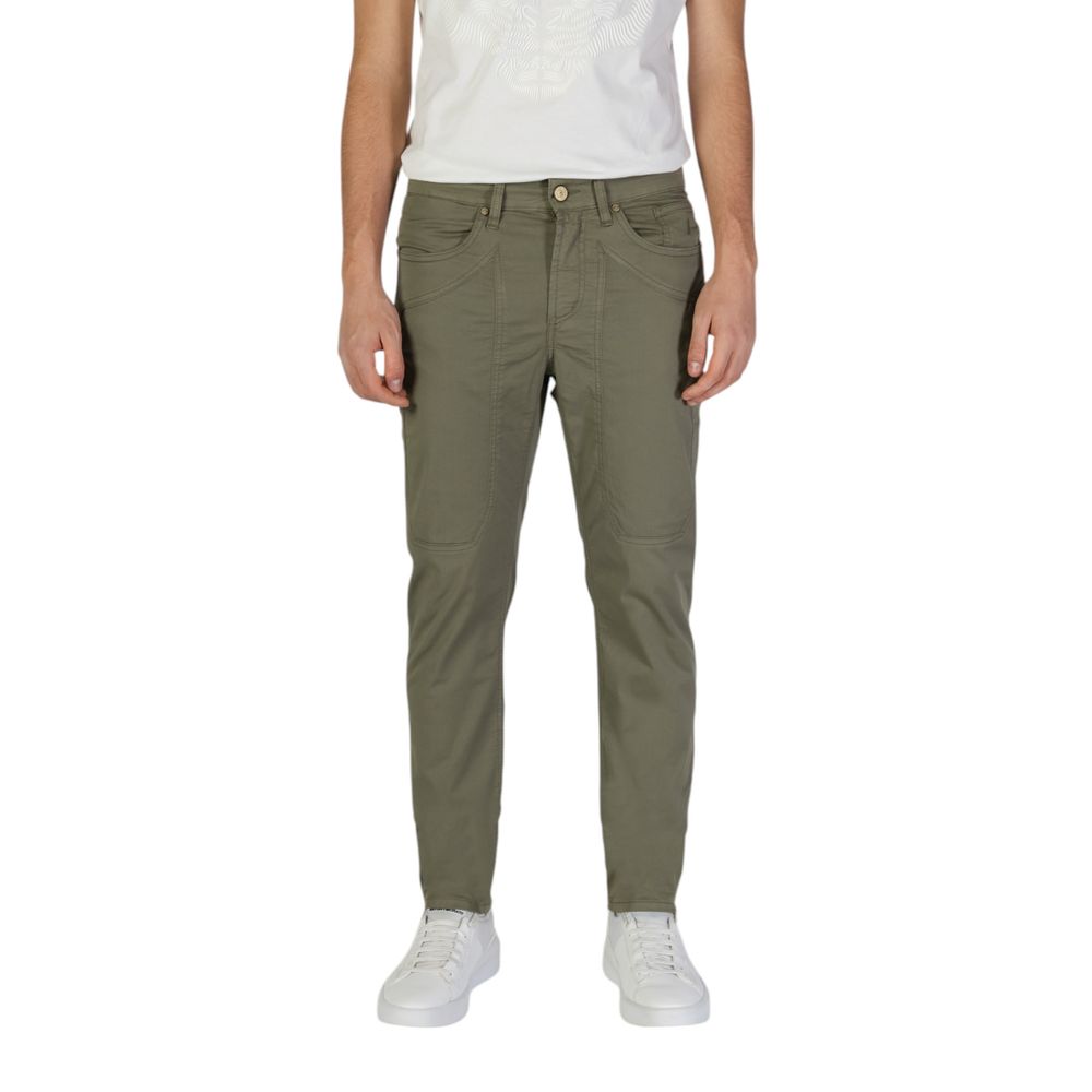 Jeckerson Green Cotton Skinny Pant Jeckerson